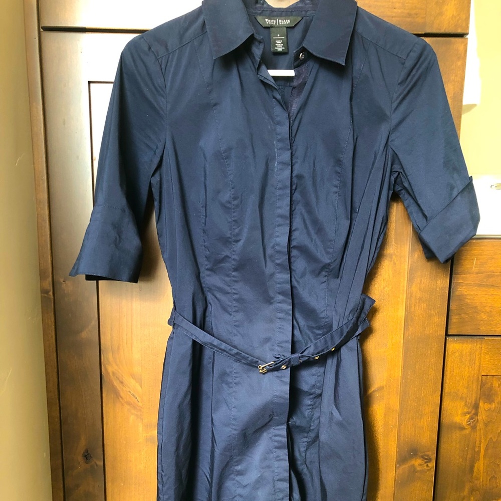 White House Black Market size 4 Navy Shirtdress